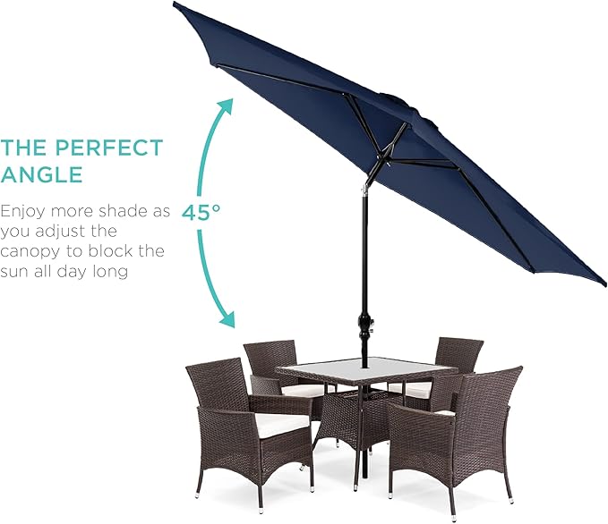 Best Choice Products 10ft Outdoor Table Compatible Steel Polyester Market Patio - Image 2