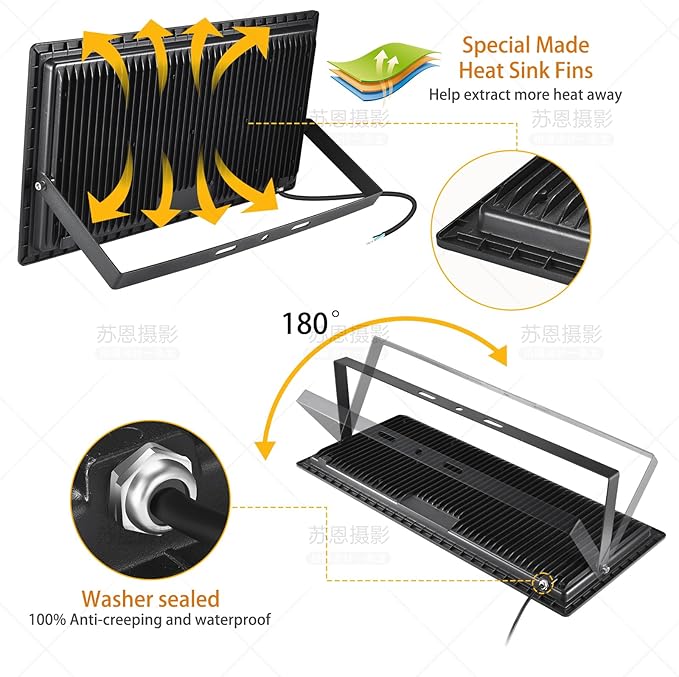 600W 2pack LED Stadium Flood Lights, 67500LM Super Bright LED Arena Outdoor - Image 5