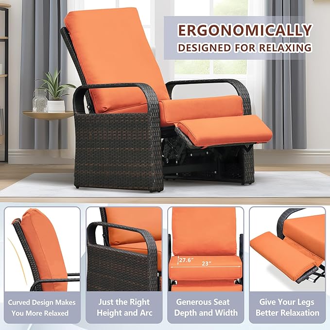 ART TO REAL Automatic Adjustable Patio Recliner Chair Relaxing Sofa Outdoor - Image 7