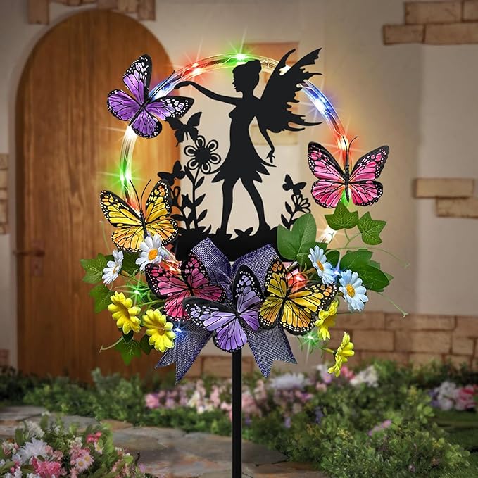 Solar Fairy Garden Decor, Silhouette Fairy by HokfirmHomeDecorGarden