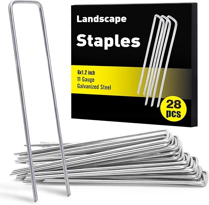 HongWay 28 Pack 6 Inch Landscape Staples, Garden Staples U Shape Tent Stakes by HongWay