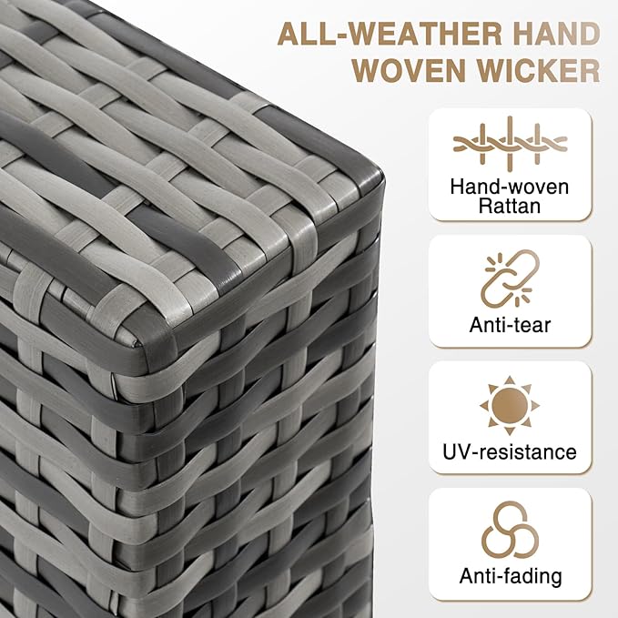 Aoxun Patio Furniture Sets, 12-Piece Outdoor Patio Furniture - Image 5