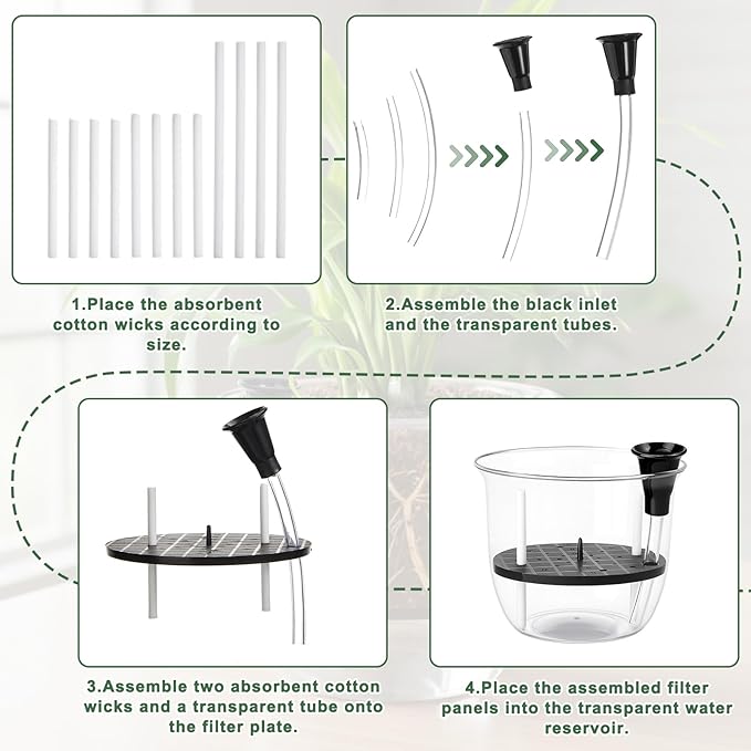 6 Pcs Clear Self Watering Pots for Indoor Outdoor Plants Flowers, 2 Each of 4 - Image 5
