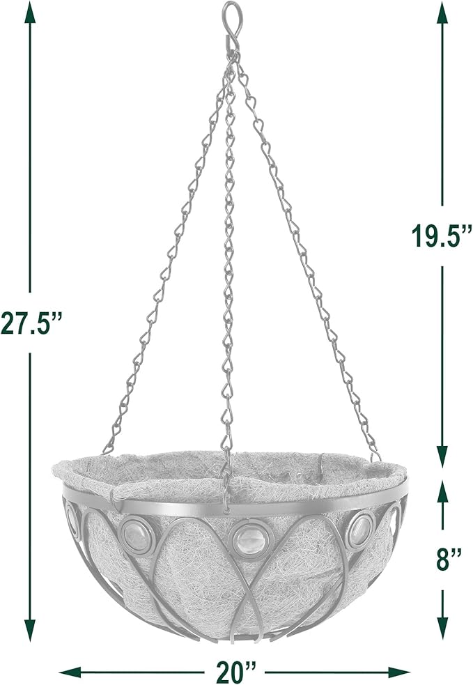 Arcadia Garden Products Emerald Series Round Hanging Basket Planters, 20-Inch - Image 4
