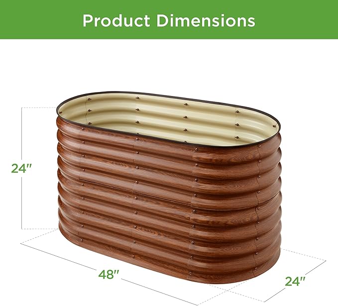 Best Choice Products 4x2x2ft Outdoor Metal Raised Garden Bed, Oval Deep Root - Image 7