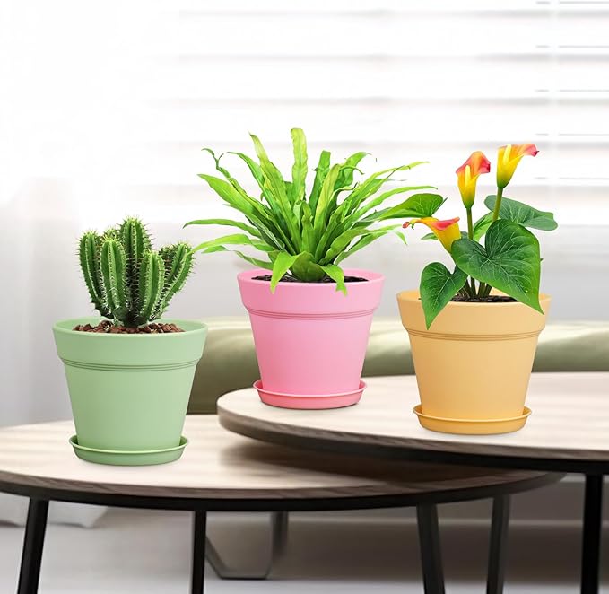 4 inch Small Plastic Nursery Pots, 16 Pack Plant Pots - Image 7