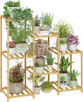 Bamworld Bamboo Plant Stand Indoor Boho Plant Shelf Tiered Plant Rack by Bamworld