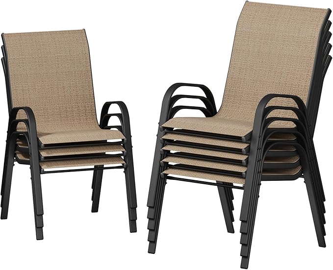 UDPATIO Patio Chairs Set of 8, Stackable Outdoor Dining Chairs by UDPATIO