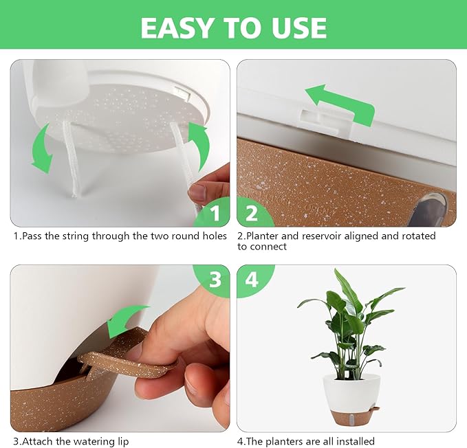 12" 10" 9" 8" Self Watering Pots - Image 7