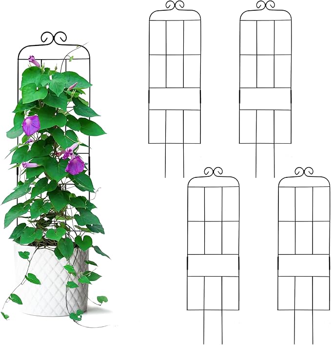 4 Pack 31'' Plant Trellis for Climbing Plants Indoor & Outdoor, Metal Trellis by Hensal