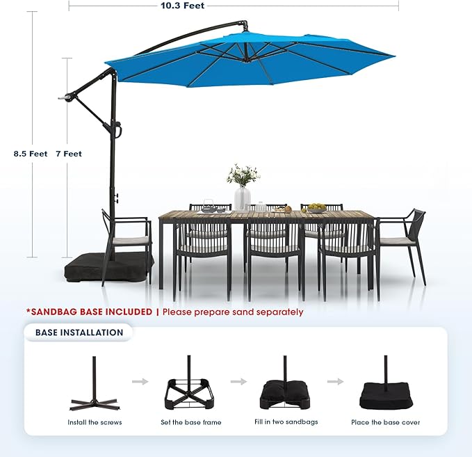 wikiwiki 10ft Patio Umbrella - Image 6