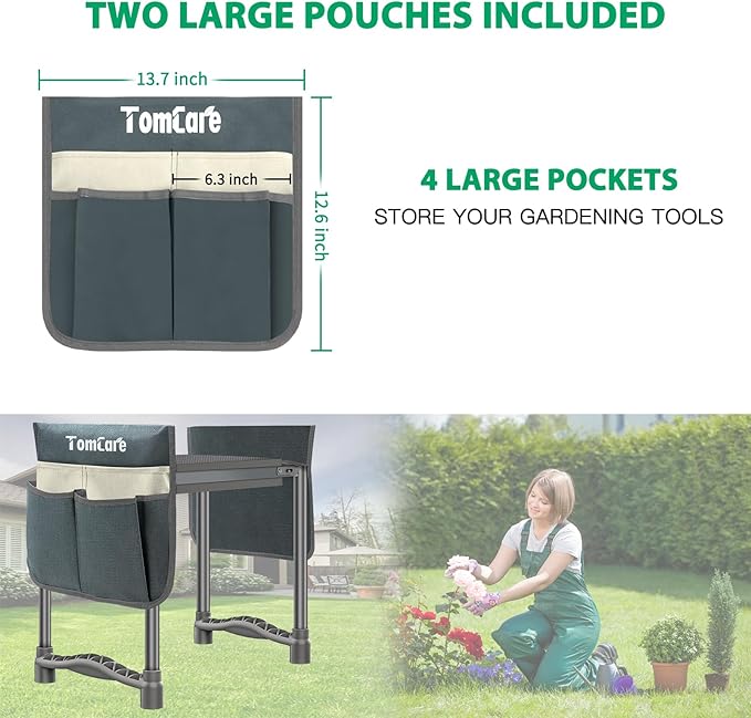TomCare Garden Kneeler and Seat 10.64” Wider Larger Soft Kneeling Pad Garden - Image 4