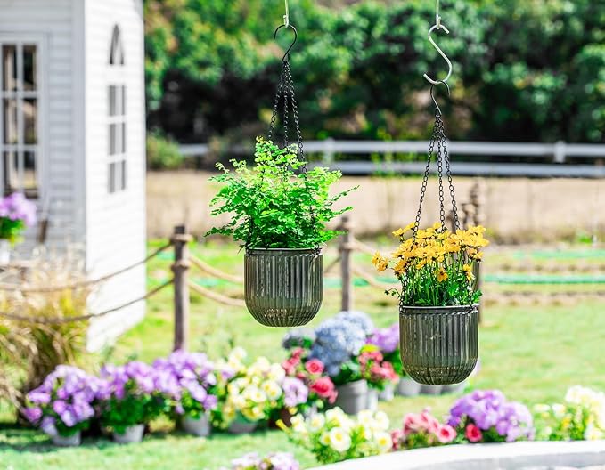 Melphoe 2 Pack Self Watering Hanging Planters Indoor Flower Pots, 5.3 Inch - Image 4