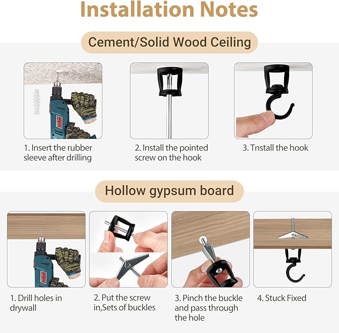 Mkono Ceiling Hooks for Hanging Plants, Heavy Duty Metal Plant Hanger for Drop - Image 6