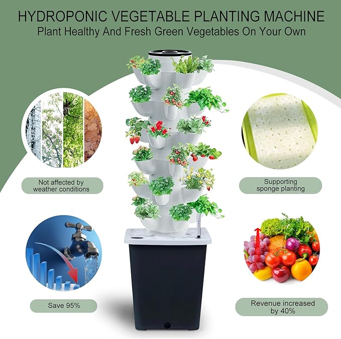 Hydroponics Tower Indoor Growing System Vertical Garden Planter Indoor Smart - Image 2