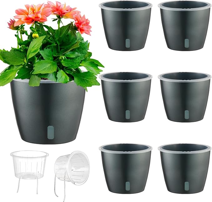 Self Watering Pots for Indoor Plants, Small African Violet Pots by KvyusFlourish