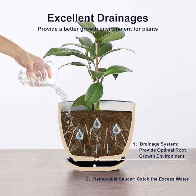 Selamica Ceramic Plant Pots, 5.6 Inch Flower Pots - Image 5