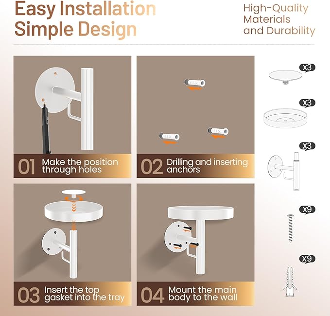 YUOROS 3 Pack Wall Planters for Indoor Plants Hanging Shelf Wall Mounted Plant - Image 8