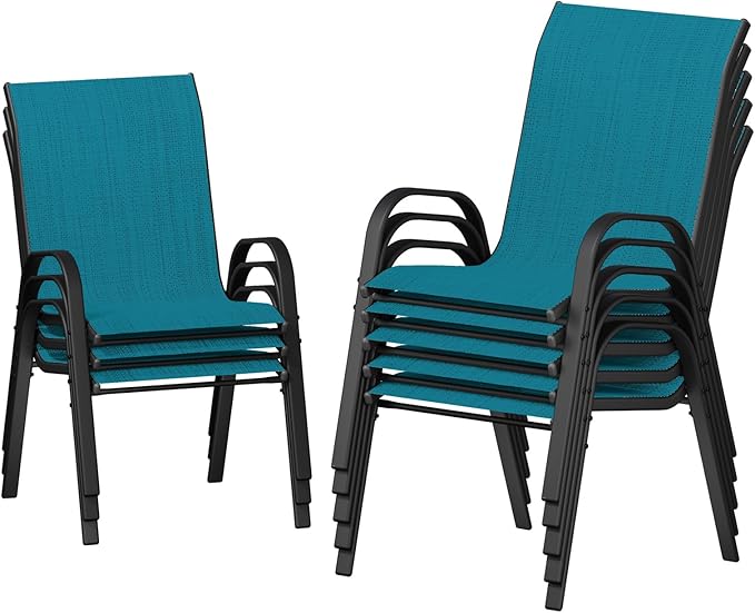UDPATIO Patio Chairs Set of 8, Stackable Outdoor Dining Chairs by UDPATIO