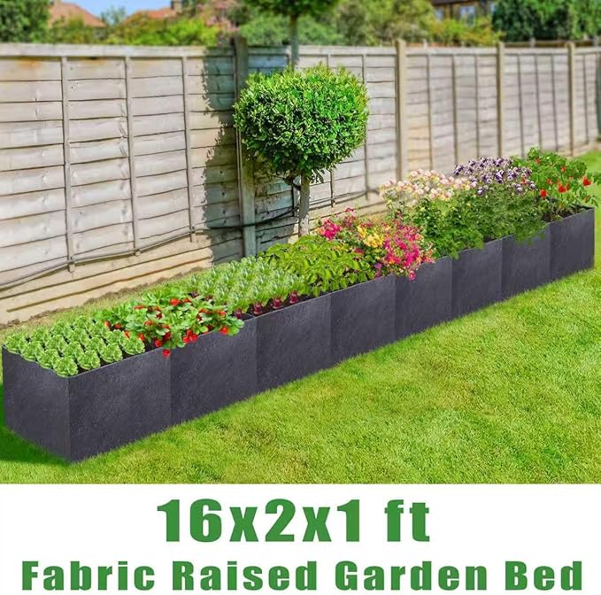 POILKMNI 16x2x1ft Fabric Raised Garden Bed - Image 2
