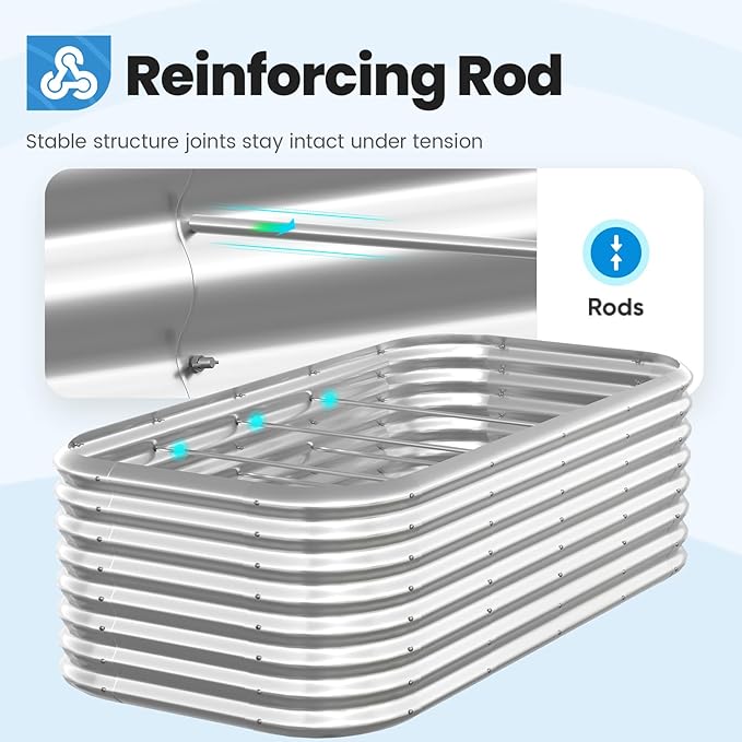 Quictent Raised Garden Bed Kit Oval Galvanized Metal Planter Box Tall - Image 7
