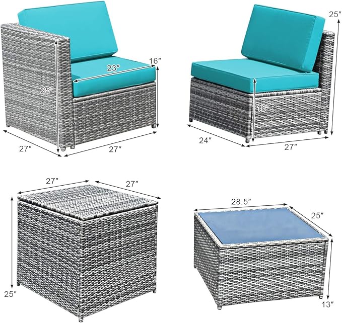 Tangkula 8 Pieces Wicker Patio Furniture Set - Image 5