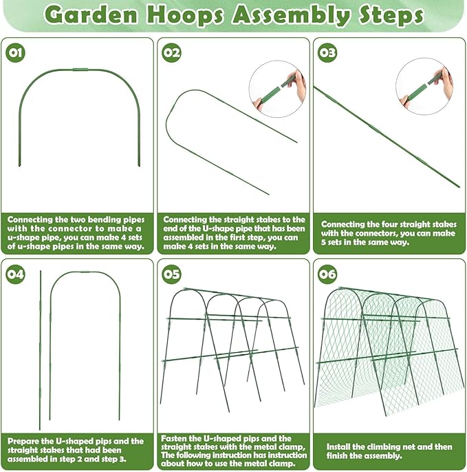 Cucumber Trellis for Raised Beds, 63 x 45 Inch U-Shaped Garden Trellis for - Image 7