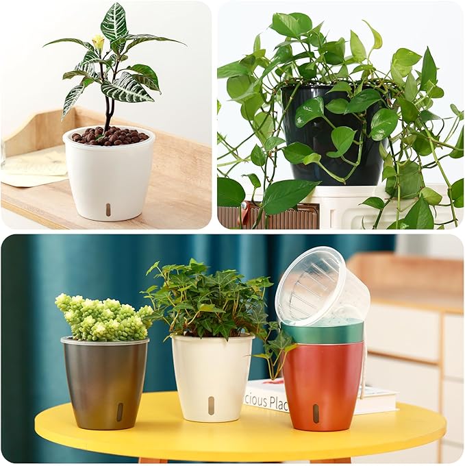 Self Watering Pots for Indoor Plants, Small African Violet Pots - Image 9