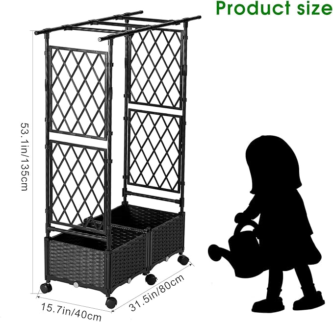 Planter with Trellis Raised Garden Beds, 4.5ft Tall with Screen Indoor Outdoor - Image 5