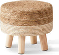 Cpintltr Foot Stool Natural Seagrass Hand Weave Poufs Round Ottoman by CpintltrFruniture