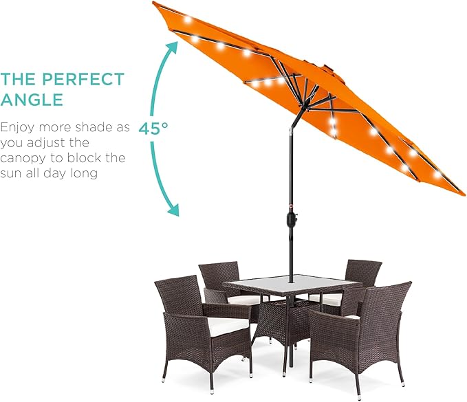 Best Choice Products 10ft Solar Polyester LED Lighted Patio Umbrella w/Tilt - Image 2