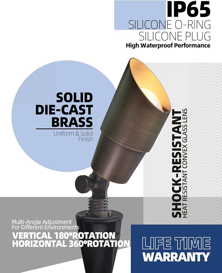 MALORY Brass Landscape Spotlight 4-Pack - Image 3