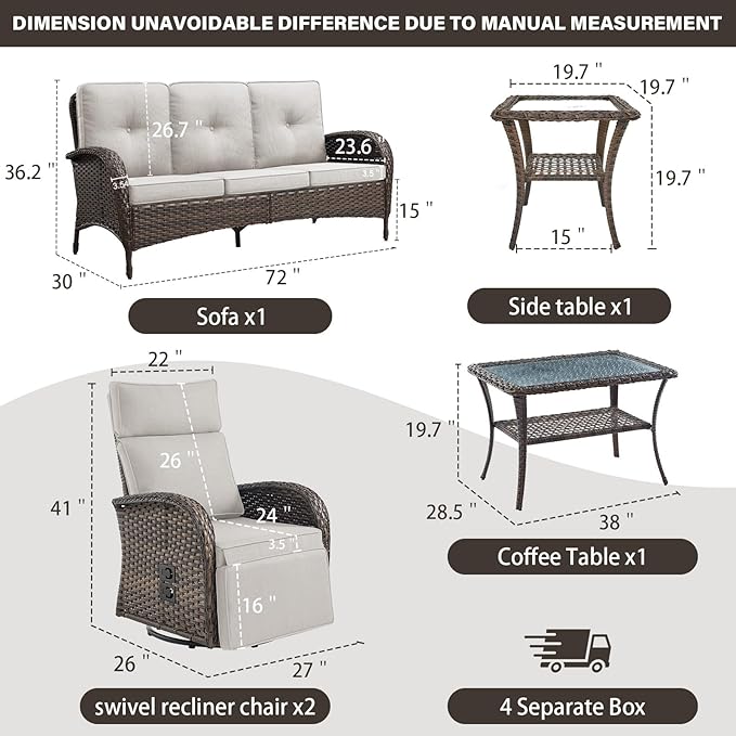 5 Piece Patio Furniture Set - Image 2