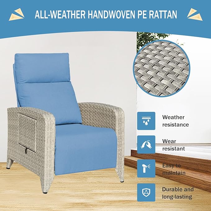 Upgraded Outdoor Recliner Chair, Reclining Patio Chairs - Image 6