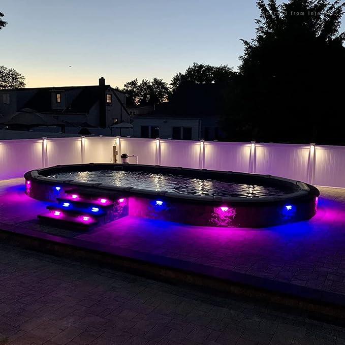 LEONLITE 8-Pack Premium Series RGB 7 Inch 3W LED Retaining Wall Lights Swivel - Image 6