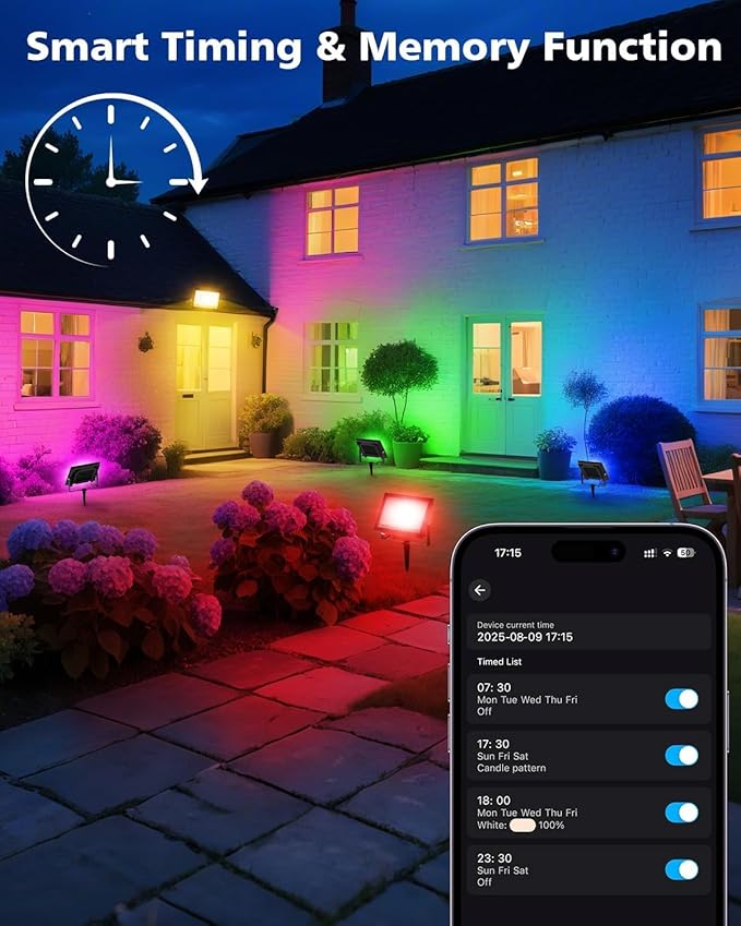 T-SUN Christmas Led Flood Light 60W, Outdoor Waterproof Color Changing Uplight - Image 4