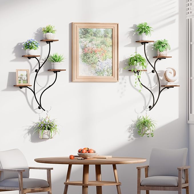 LATIBELL 2 Packs Wall Planters for Indoor Plants 8 Tiered Wall Mount Plant - Image 3