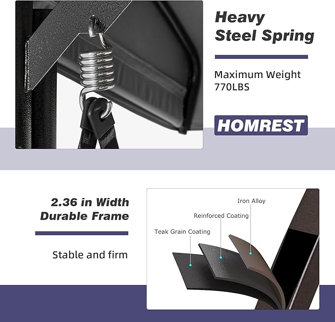 HOMREST 3 Seat Outdoor Porch Swing - Image 4