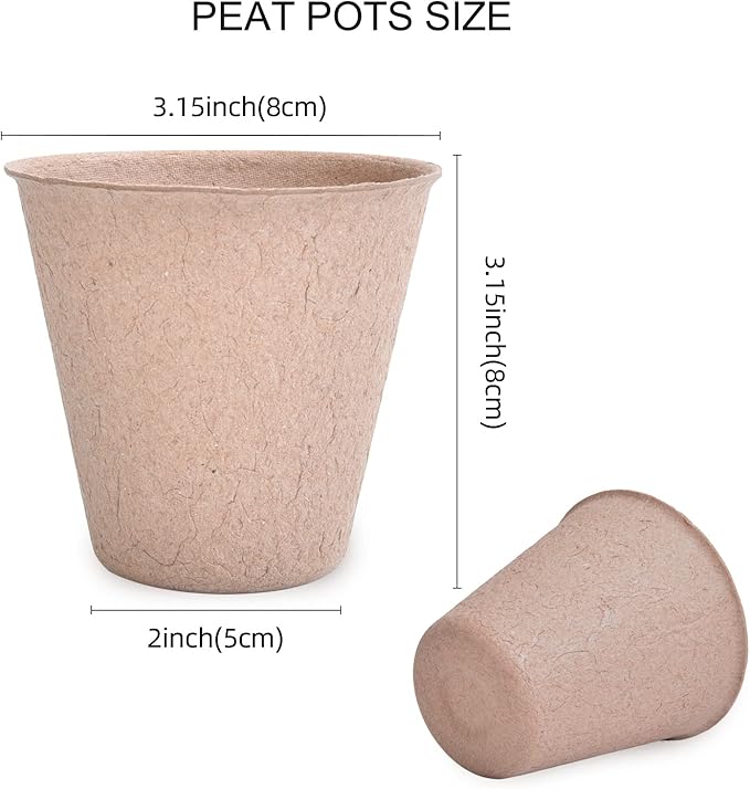 JERIA 50-Pack 3.15 Inch Peat Pots - Image 2