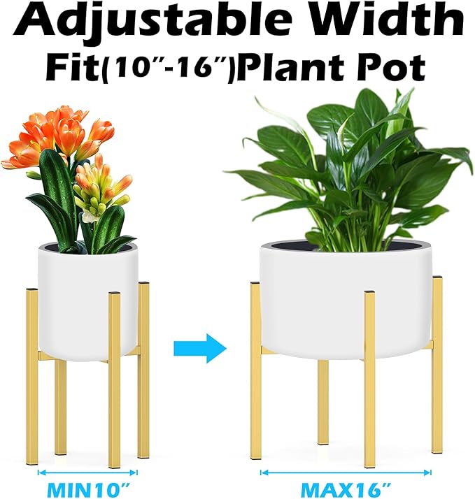 Plant Stand for 10"-16" Plant Pot Indoor Outdoor Corner, Adjustable Metal Heavy - Image 3