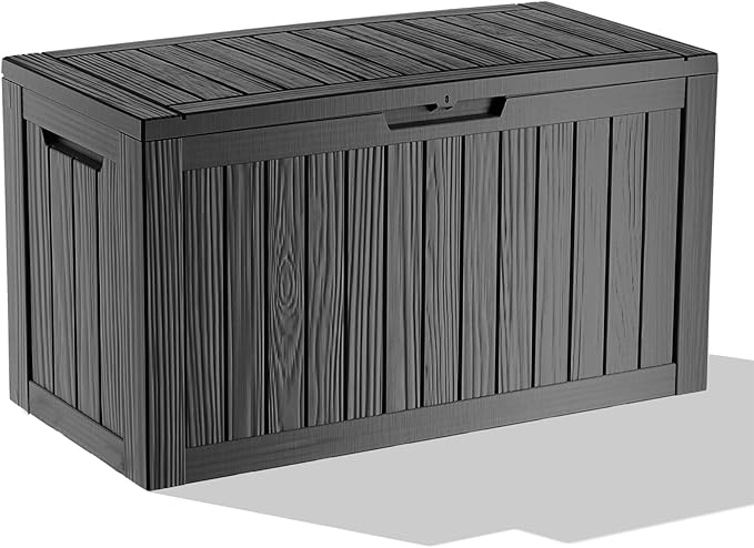 90 Gallon Waterproof Resin Deck Box, UV Resistant Outdoor Storage by KFY