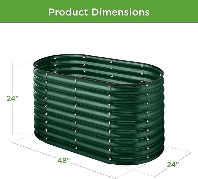 Best Choice Products 4x2x2ft Outdoor Metal Raised Garden Bed, Oval Deep Root - Image 7