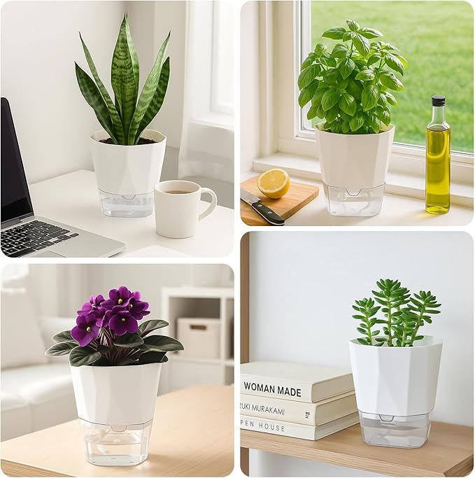 12 Pack Self Watering Plant Pots 6 Inches Self-Watering Planters - Image 7
