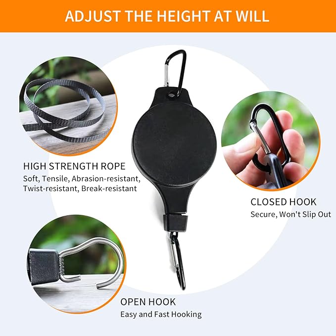 3Pack Retractable Plant Hanger Pulley System - Image 5