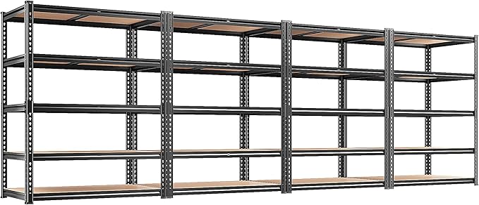 REIBII 2400LBS Storage Shelves 5 Tier Garage Shelving Heavy Duty, Adjustable by REIBII
