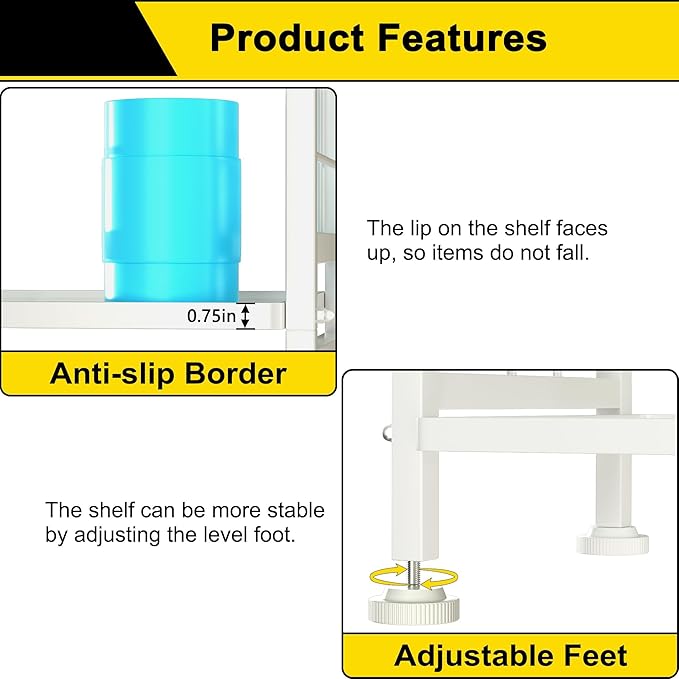 GIOTORENT 6-Wire Standing Storage Shelves, Metal Shelving Unit Pantry Rack - Image 6