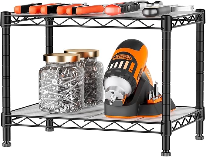 Xcity Storage Shelves, 2 Tier Heavy Duty Metal Shelving Unit - Image 3