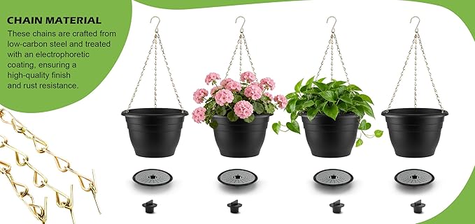 Hanging Planters 11 Inch, Self Watering Hanging Basket - Image 6