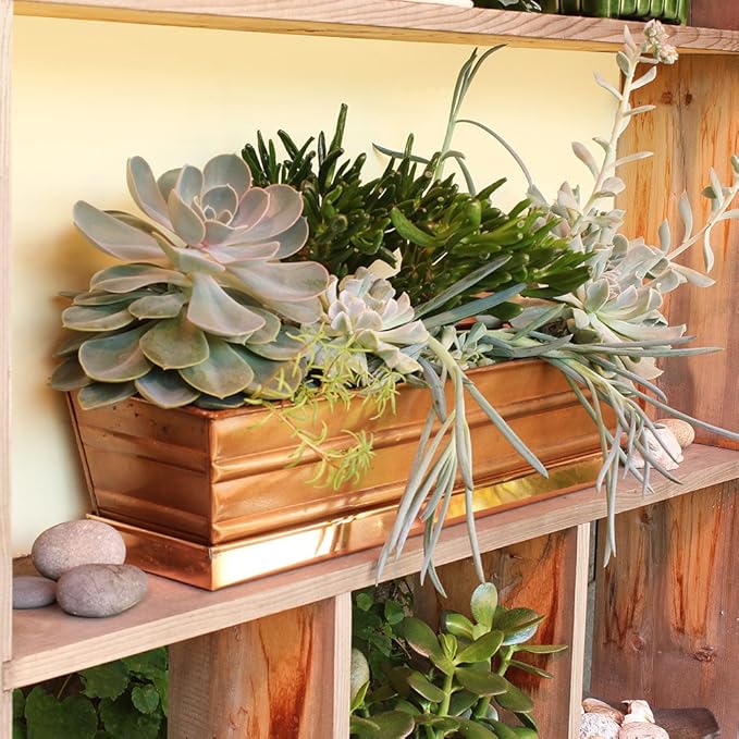 Achla Designs Copper PlatedWindow Flower Box Planter-Small - Image 7