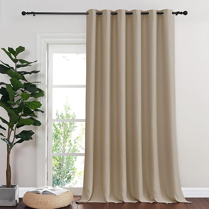 NICETOWN Blackout Sliding Door Curtains 84 Inch Length, Extra Wide Room Divider - Image 7